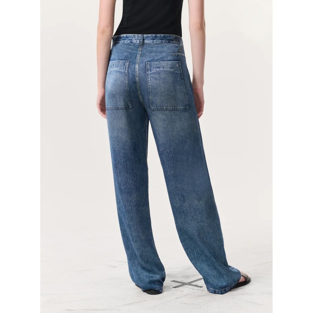 Rag & Bone Miramar Satin Logan Carpenter Pants Women's 26 Blue Avalon Hemmed - Picture 2 of 11